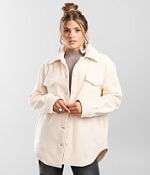 Shinestar Fleece Shacket - Women's Coats & Jackets in Pearl