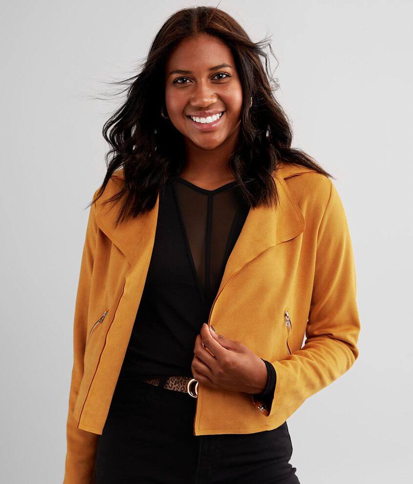 Mustard faux suede jacket hotsell