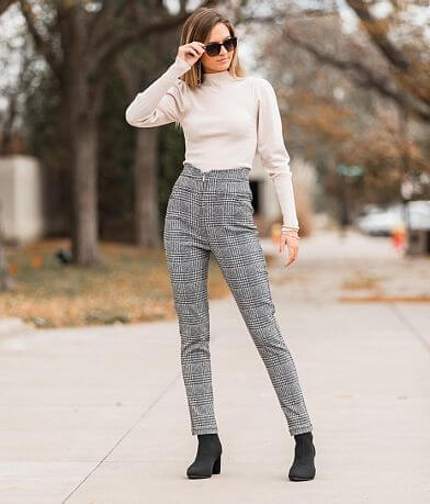 Shinestar High Rise Houndstooth Tweed Skinny Pant MISC_DETAIL_3
