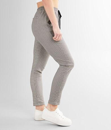 Shinestar Plaid Jogger Stretch Pant full right side view