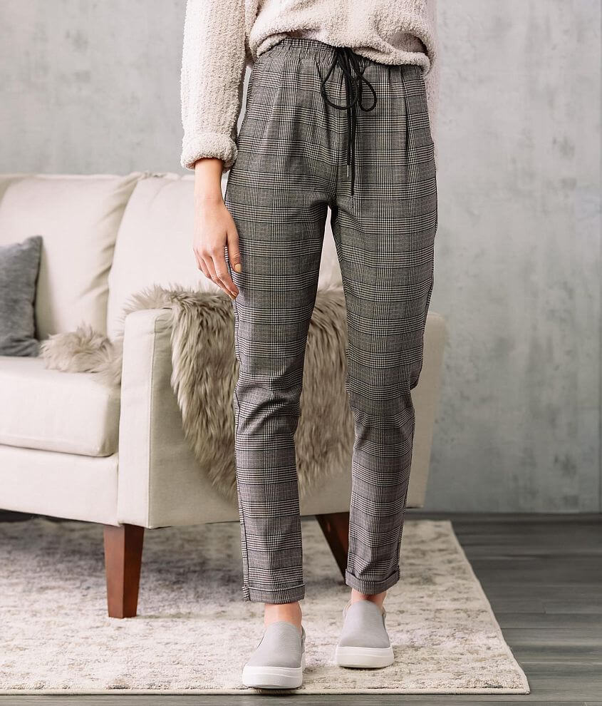Shinestar Plaid Jogger Stretch Pant - Women's Pants in Grey Plaid | Buckle