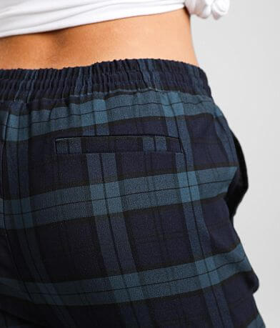Shinestar Plaid Stretch Cuffed Jogger Pant misc detail 1 view