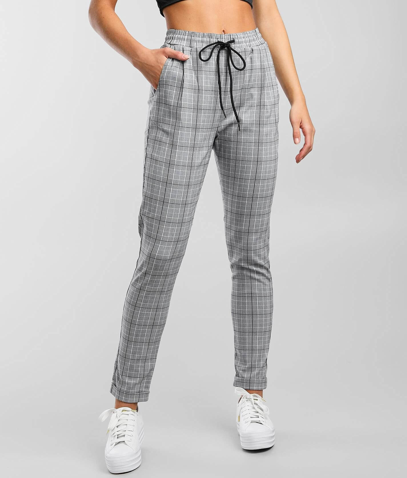 Grey store plaid joggers