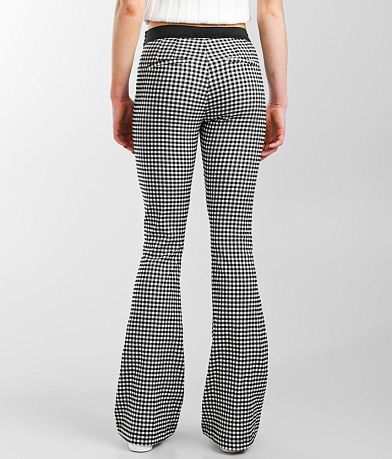 Shinestar Gingham Flare Stretch Pant BACK
