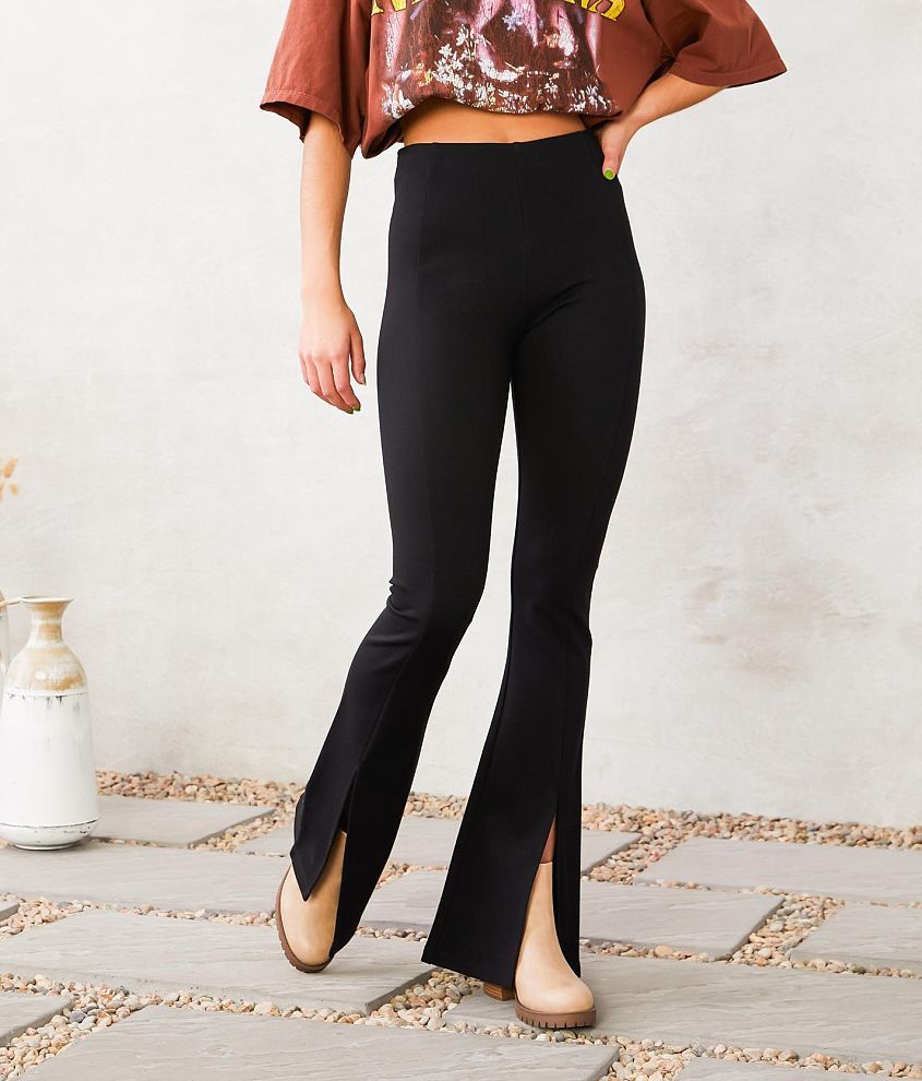 Front Slit Flare Leg Pants