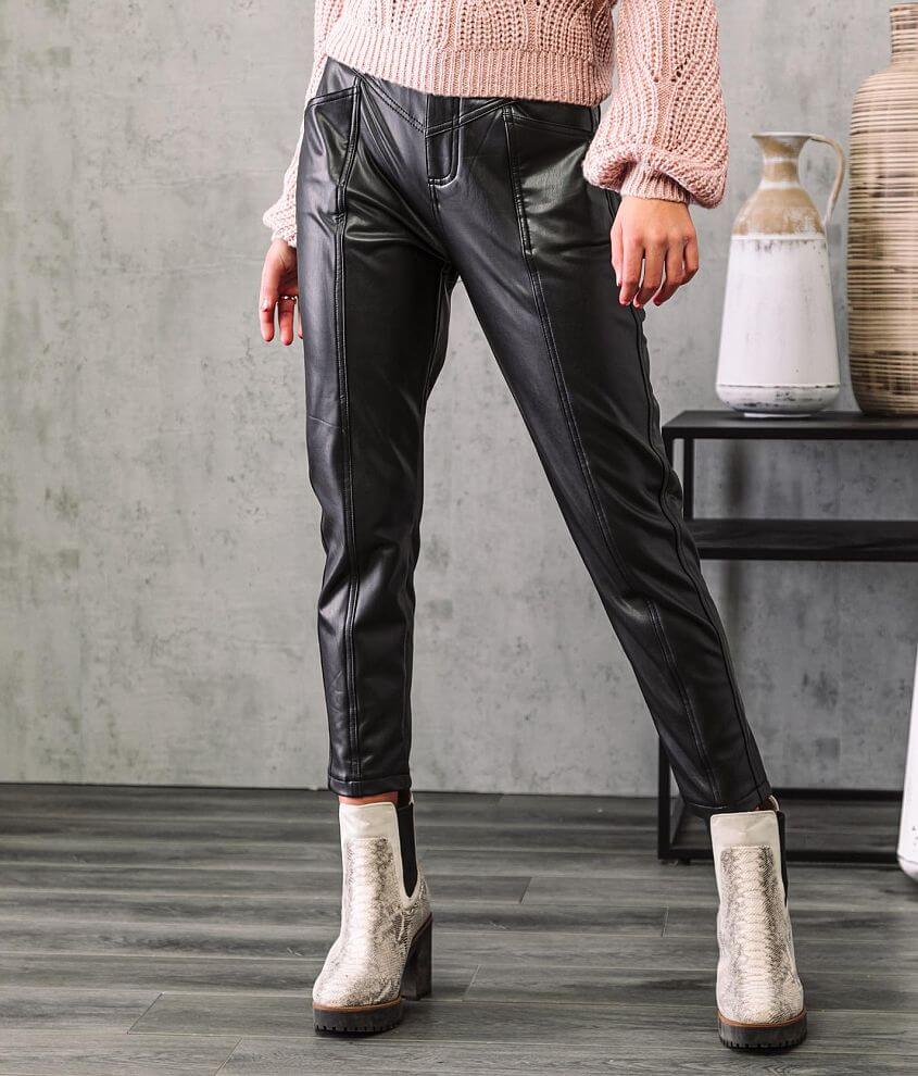 Shinestar faux leather on sale pants