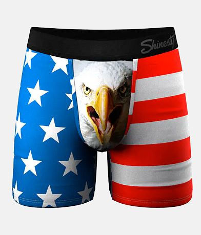 Random Stock Apparel Mens Boxer Briefs Bald Eagle Patriotic Underwear