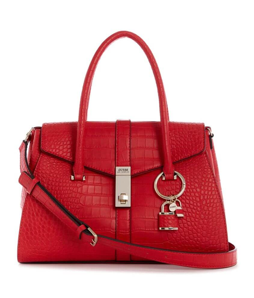 Guess Asher Satchel Purse front view