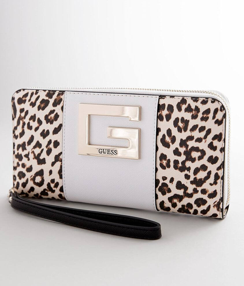 Guess Kamryn Leopard Wristlet Wallet Women s Bags in Leopard