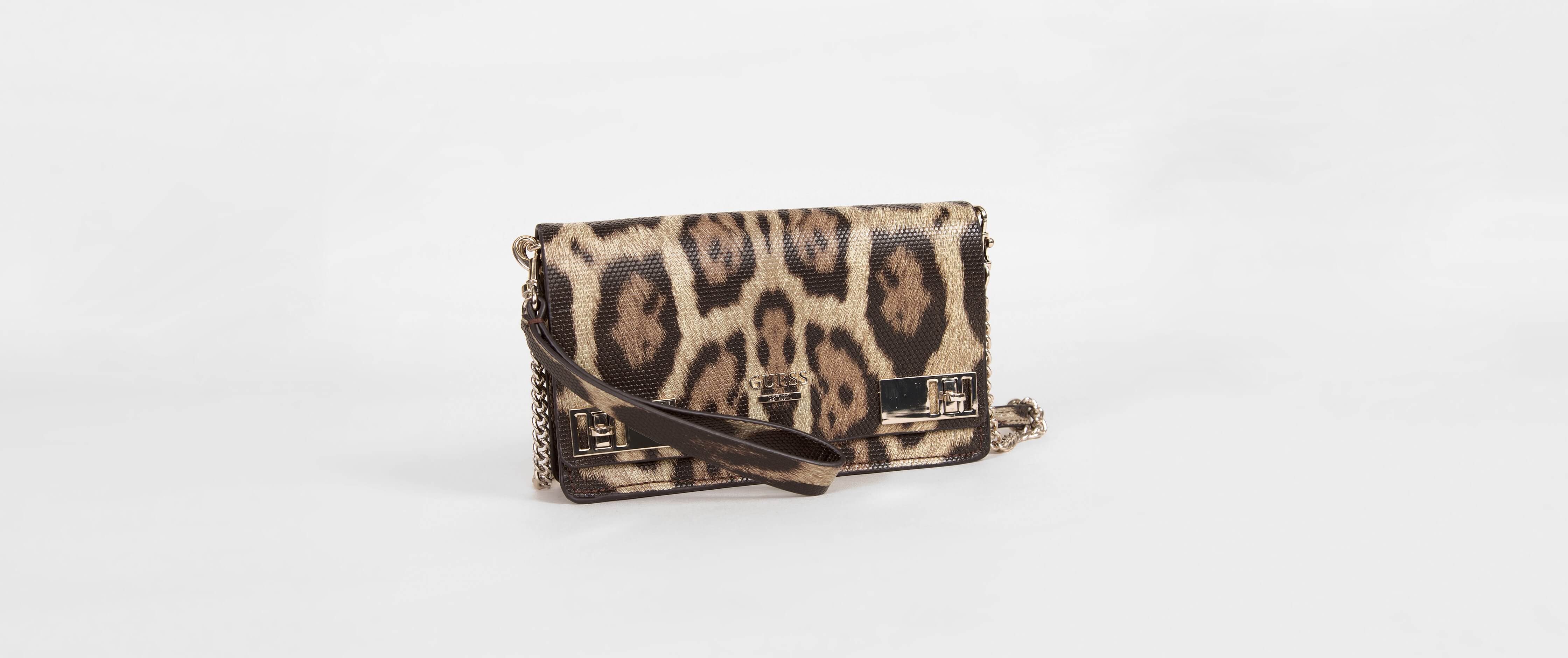 Guess Milo Crossbody Purse Clothing in Leopard Buckle