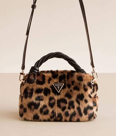 Guess Shaida Leopard Crossbody Purse front view