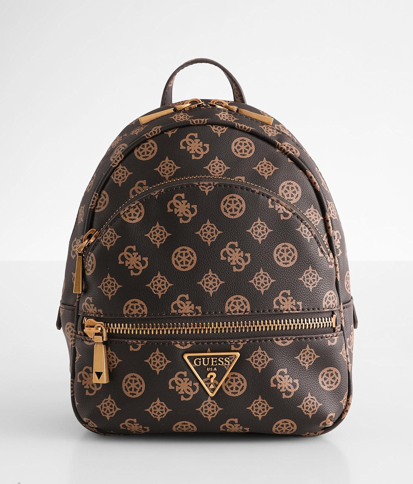 GUESS USA monogram-jacquard faux-leather Backpack - Farfetch