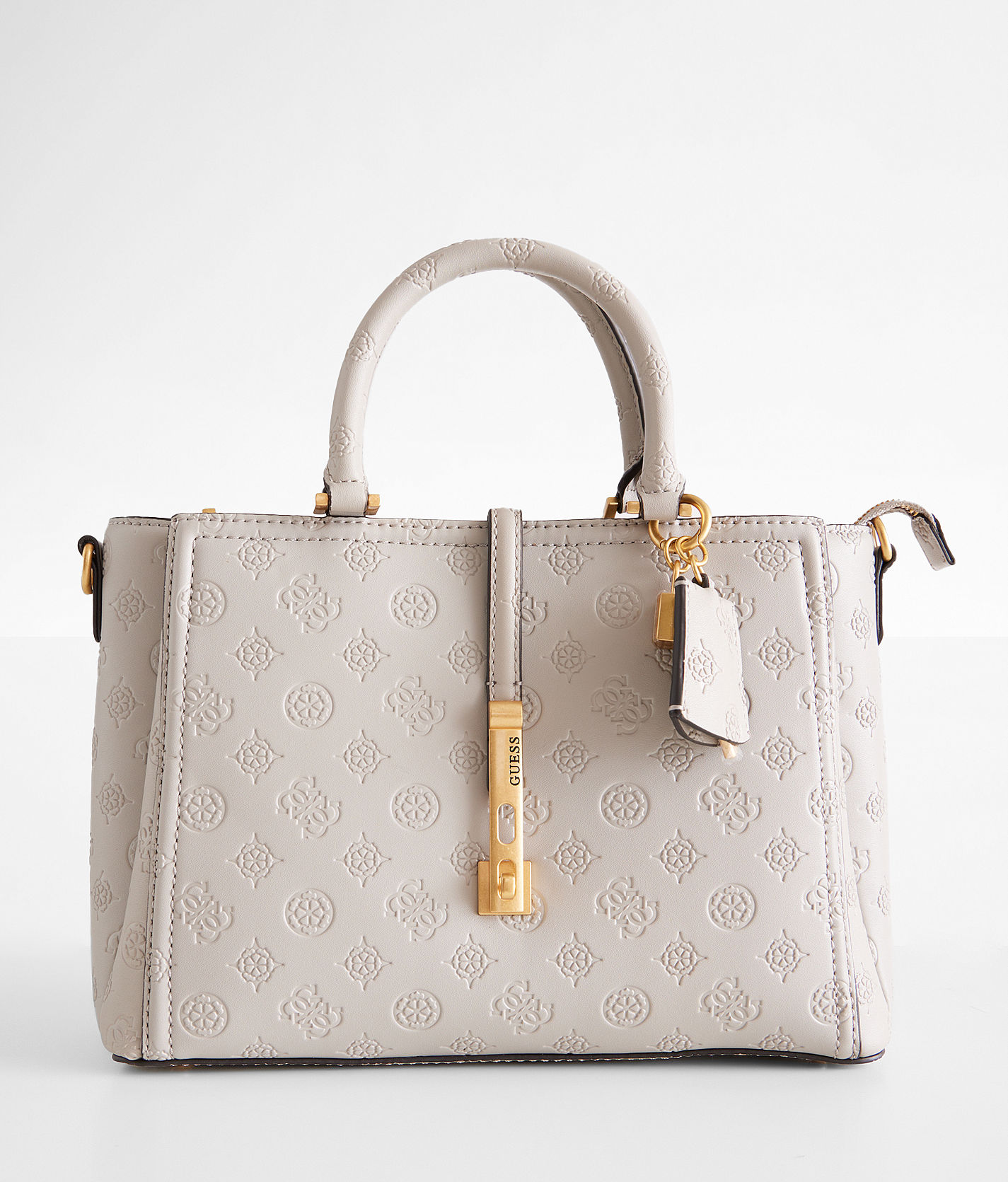 Guess James Girlfriend Satchel, Taupe Logo