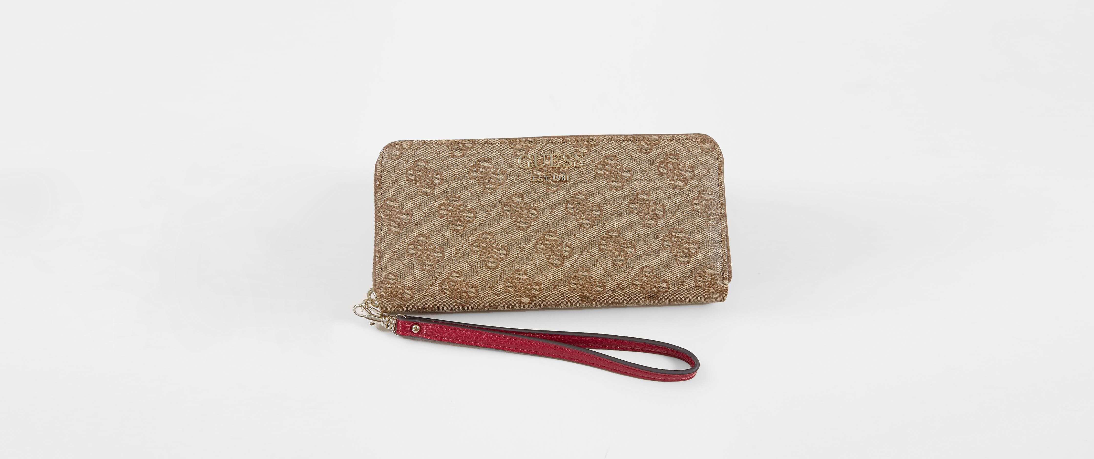 Guess Vikky Wallet Women's Accessories in Brown Buckle