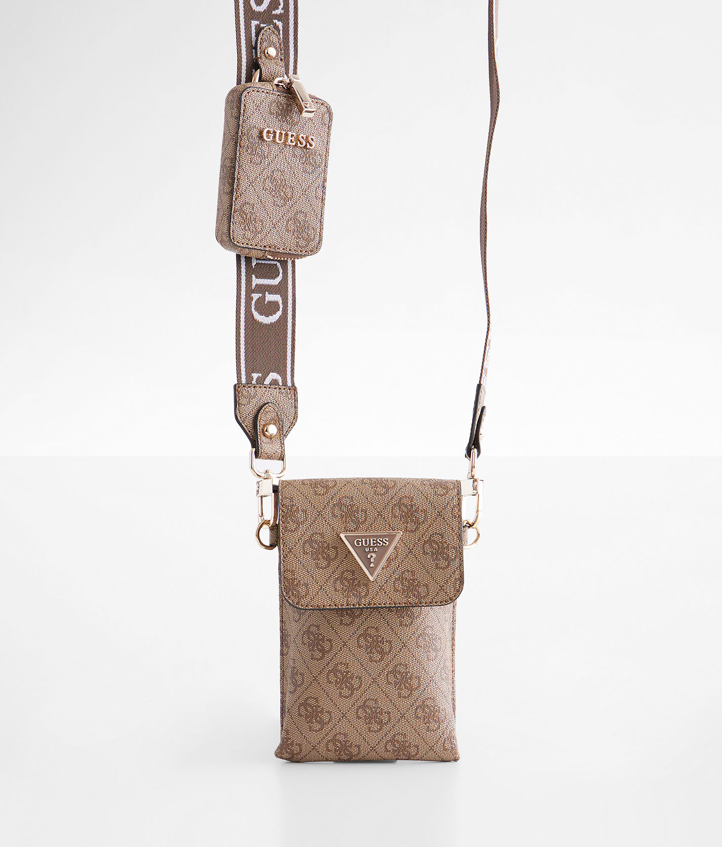 Guess NOELLE MINI TOP ZIP SHOULDER - Handtas - latte/brown/bruin