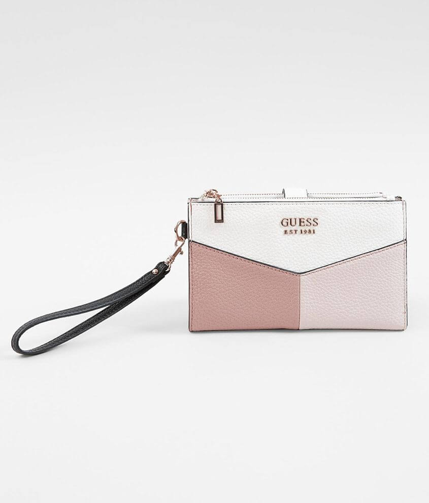 Guess Ynes Wristlet Wallet - Women's Bags in Mauve Multi