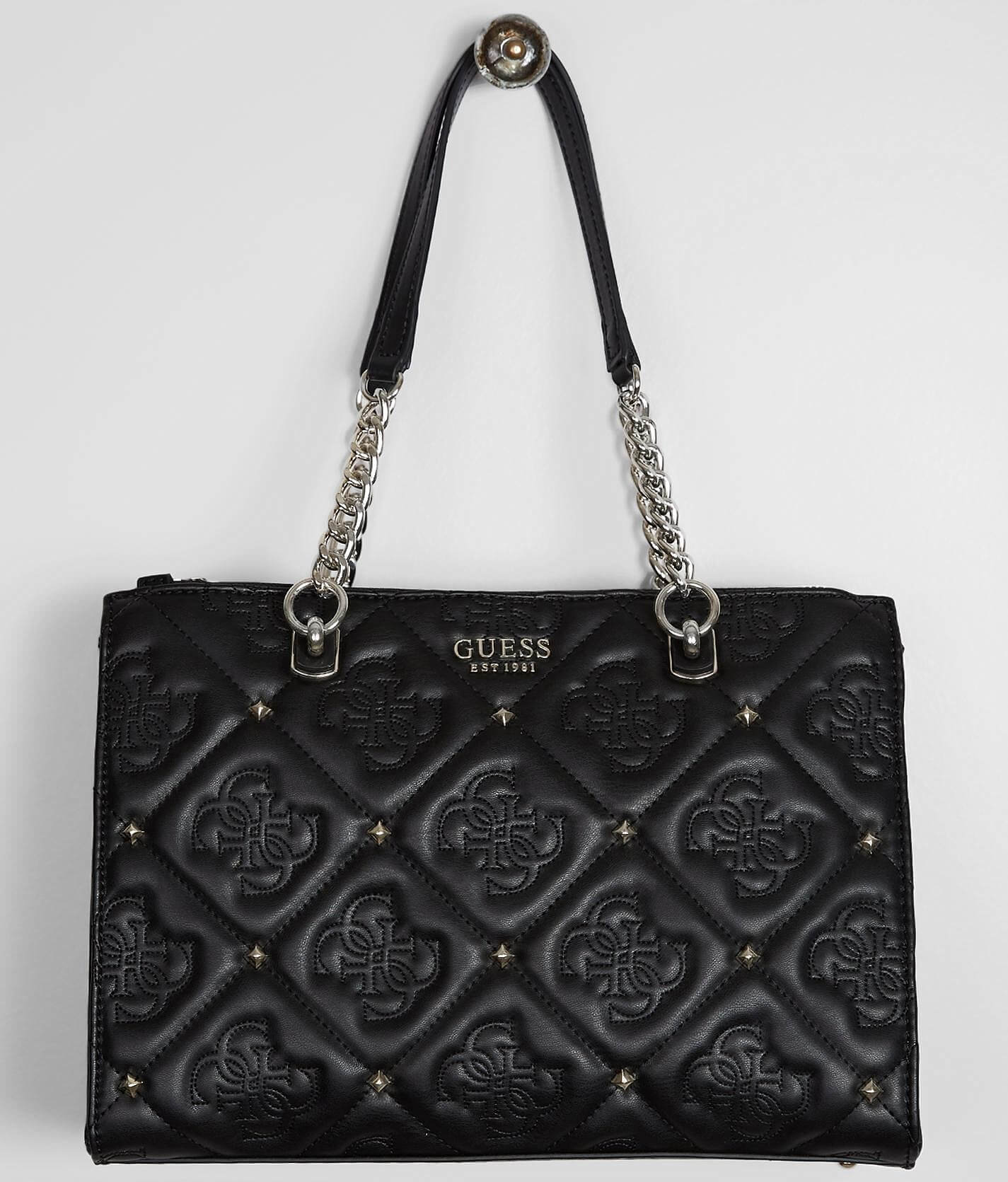 grey guess purse