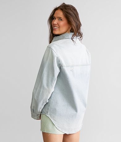 Signature 8 Distressed Denim Shacket BACK