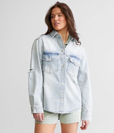 Signature 8 Distressed Denim Shacket FULL_RIGHT_SIDE
