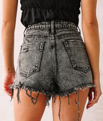 Signature 8 High Rise Acid Wash Short back view