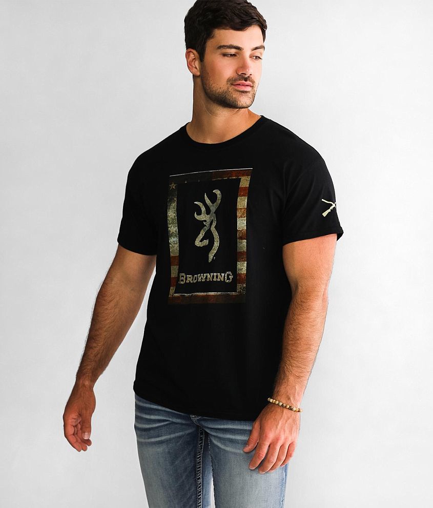 Browning Rustic Flag T-Shirt