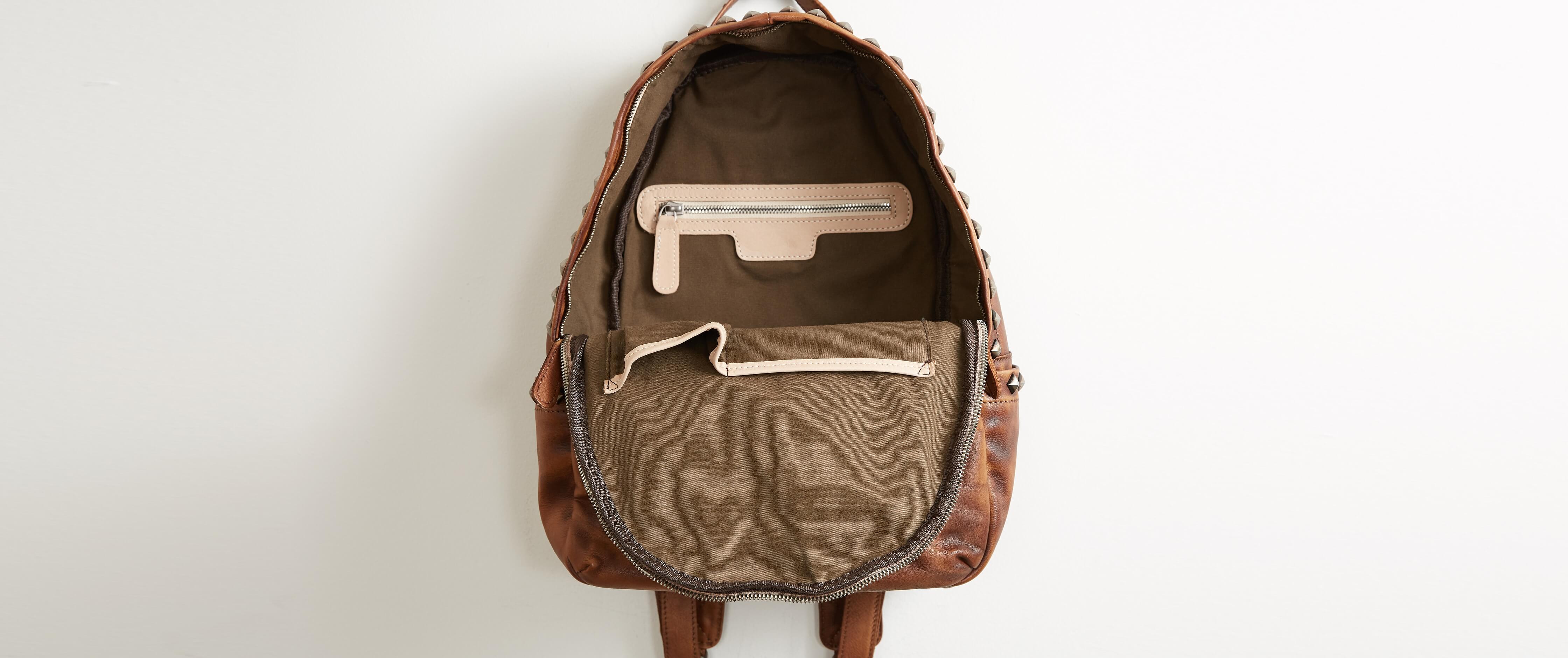 Diophy Studded Backpack - Clothing in Cognac | Buckle