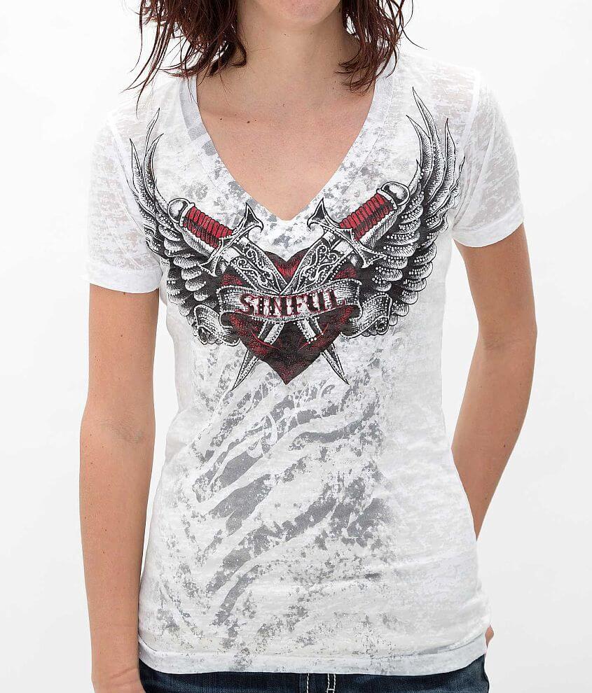 Daffodil Torn Apart Tee in White by Sinful @ Apparel Addiction – ShopAA