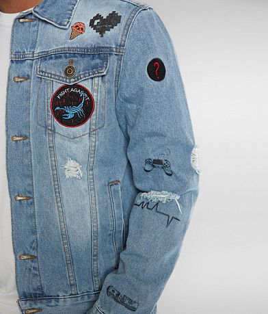 Rebel Star Patch Denim Jacket misc detail 2 view