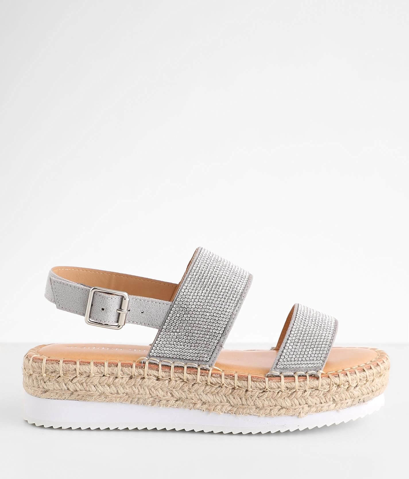 Madden Girl Boardwalk Rhinestone Flatform Sandal Buckle