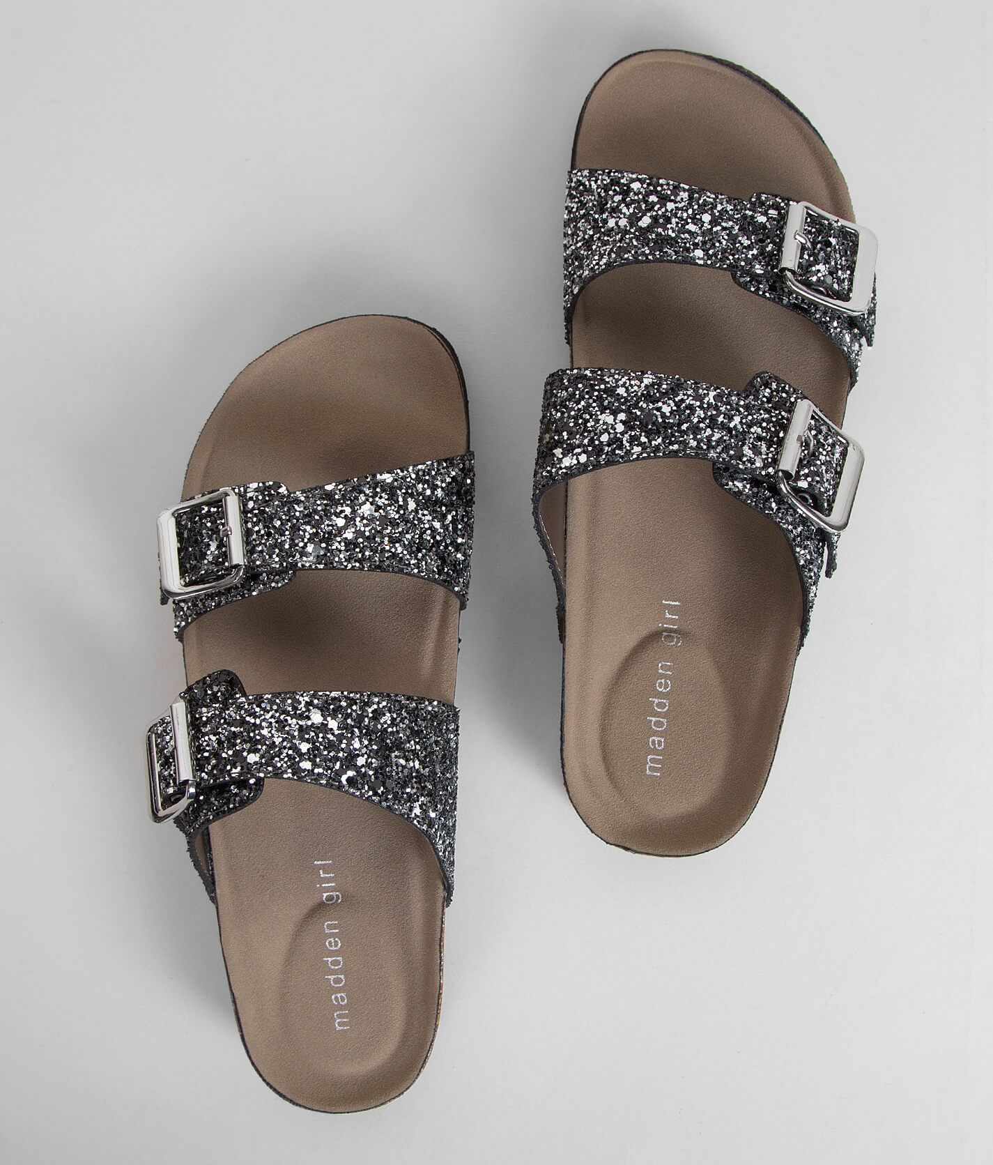 sparkly footbed sandals