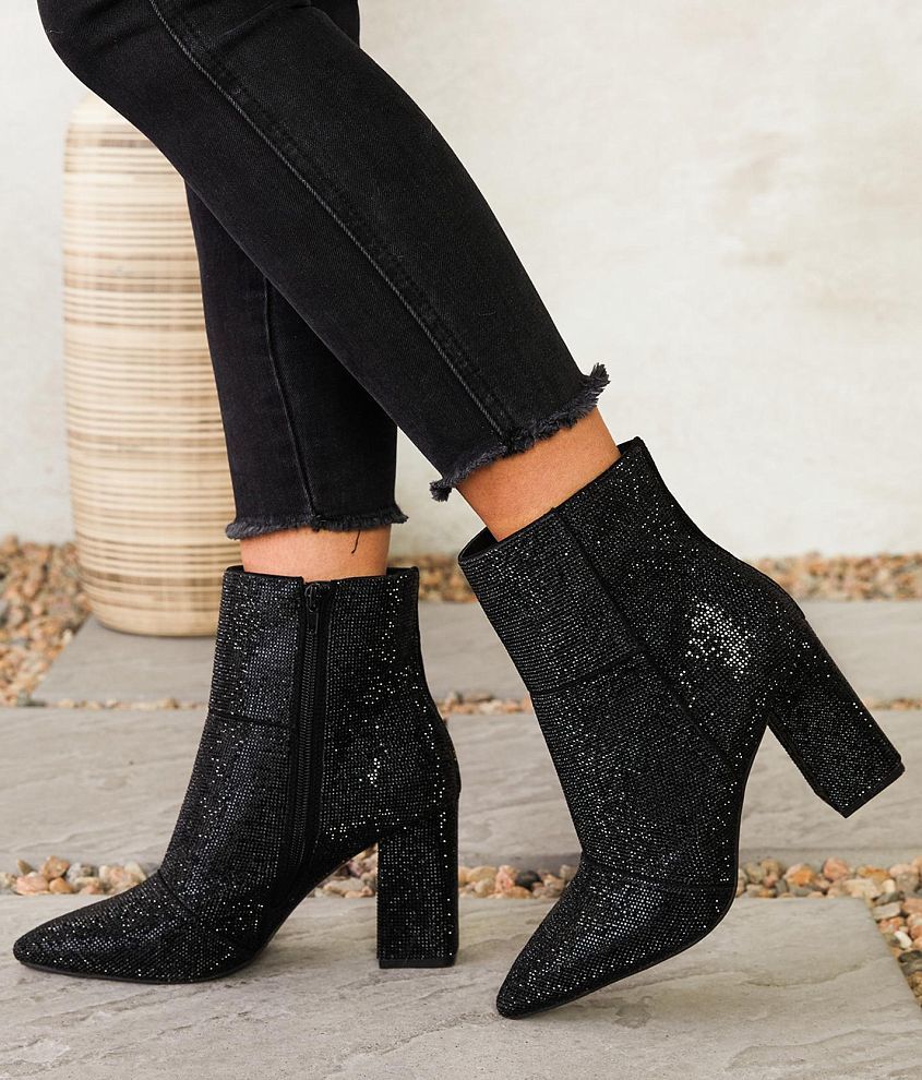 Black rhinestone clearance boots