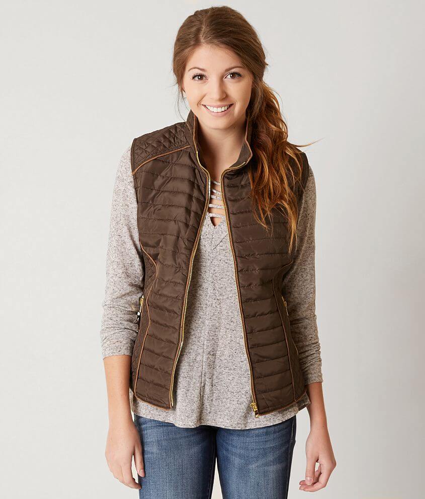 YMI Quilted Puffer Vest front view