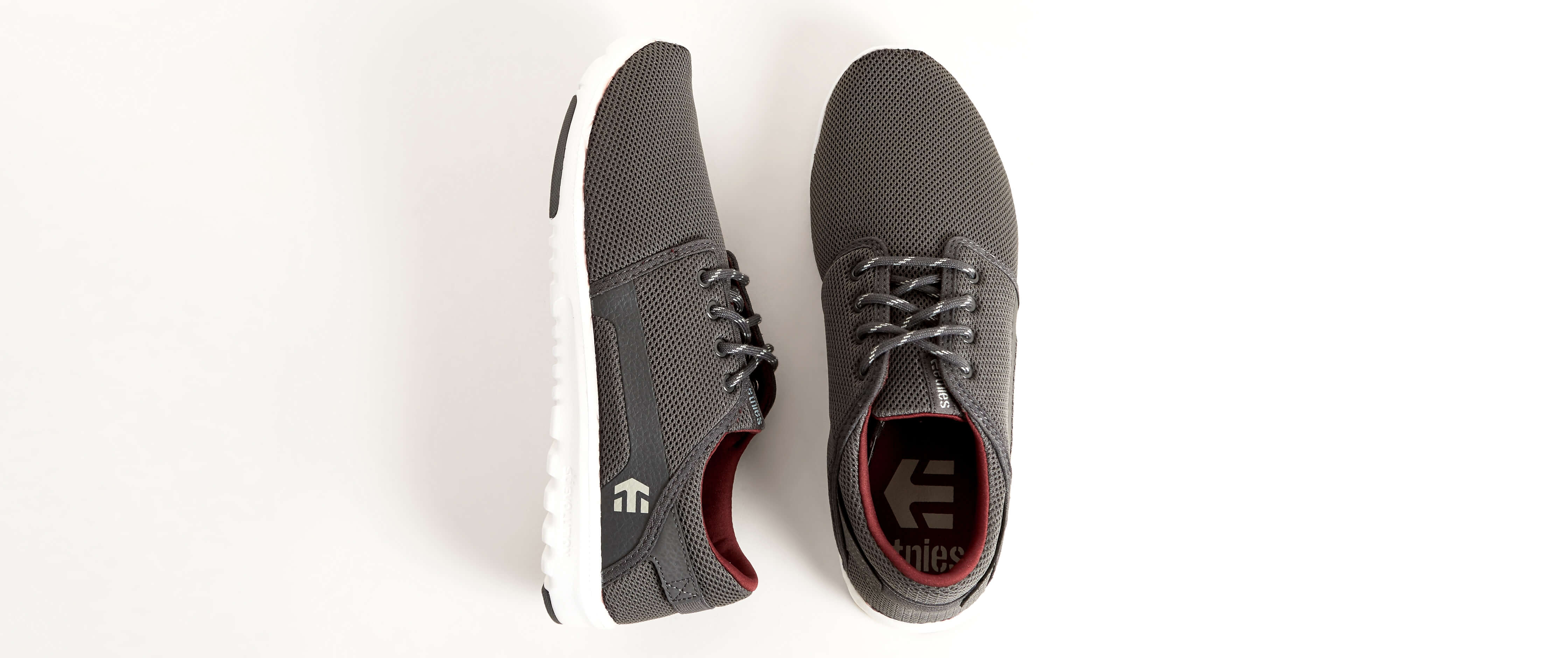 etnies Scout Shoe Clothing in Dark Grey White Red Buckle