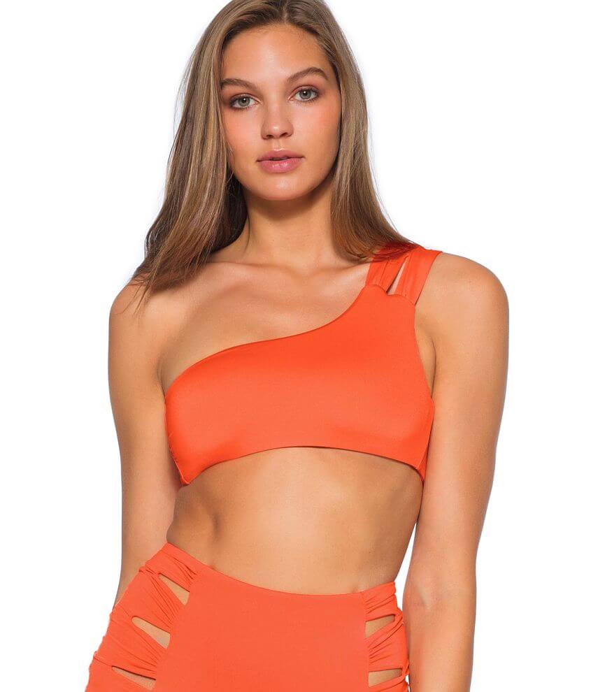 SOLUNA Asymmetrical One Shoulder Swim Top front view