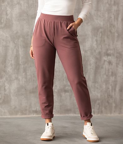Buckle Black Ribbed Jogger FULL_LEFT_SIDE