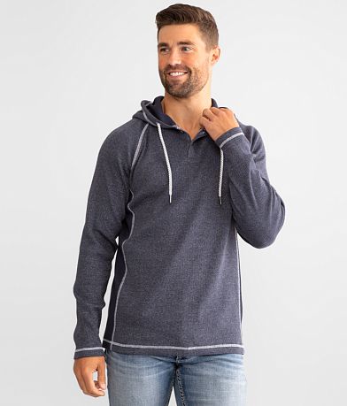 BKE Kirby Thermal Henley Hoodie front view