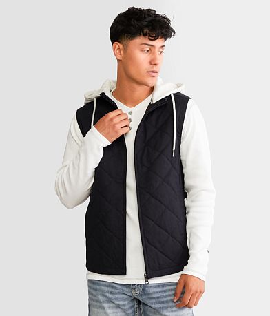 BKE Quilted Canvas Hooded Vest front view