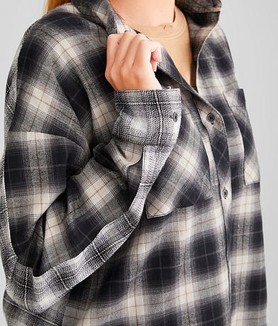 BKE Mixed Plaid Boyfriend Flannel Shirt MISC_DETAIL_1