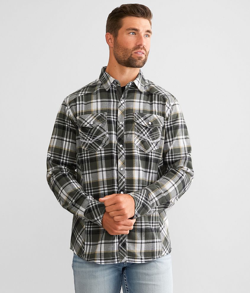 BKE Brushed Flannel Athletic Shirt front view