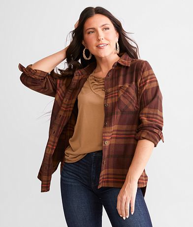 BKE Plaid Flannel Shirt front view