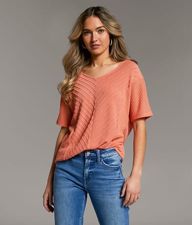 BKE Textured Dolman Top front view