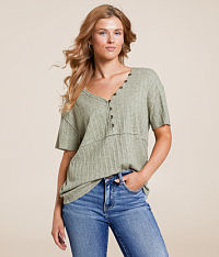 Textured Knit Henley