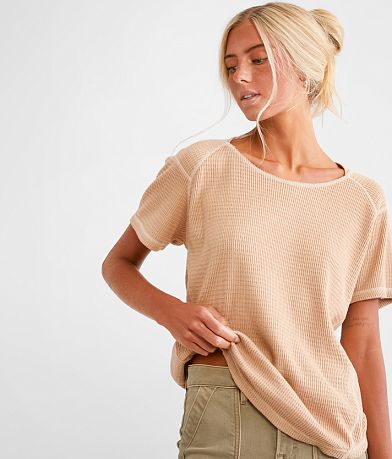 BKE Waffle Knit Top front view