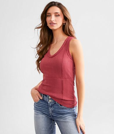 BKE Raw Edge Tank Top front view