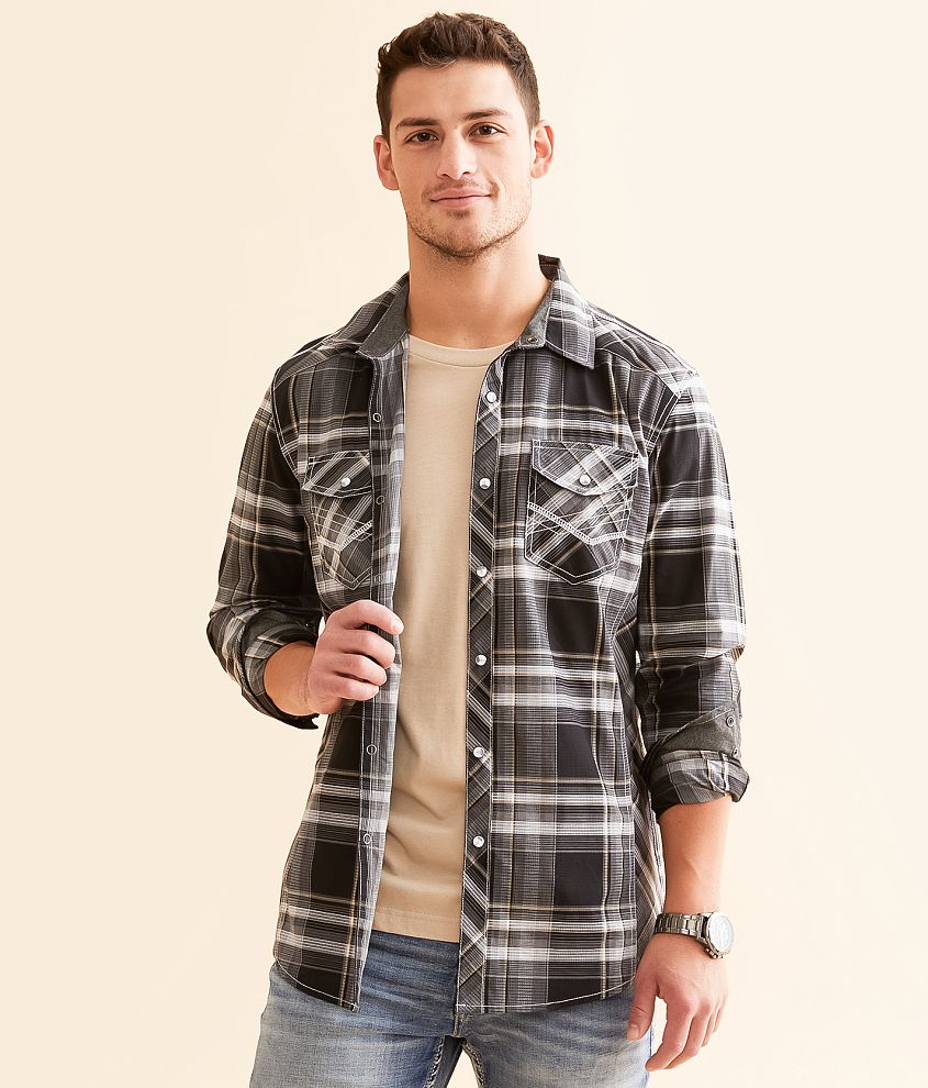 BKE Plaid Athletic Shirt front view