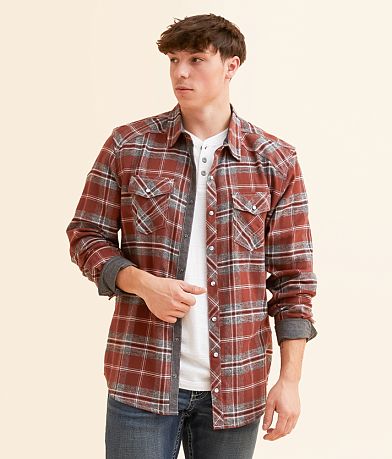 BKE Brushed Plaid Athletic Shirt front view
