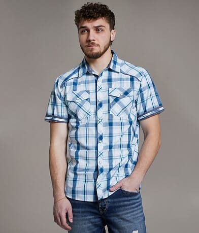 BKE Plaid Standard Shirt front view