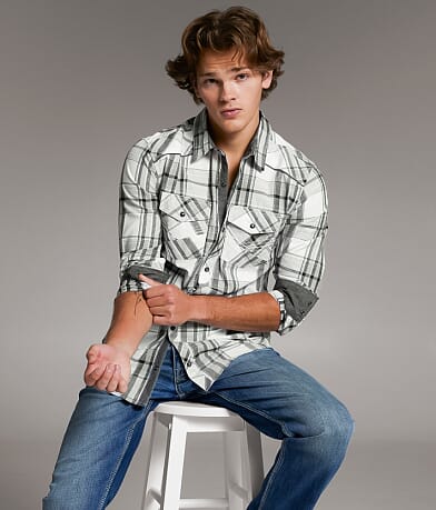 BKE Plaid Standard Shirt front view