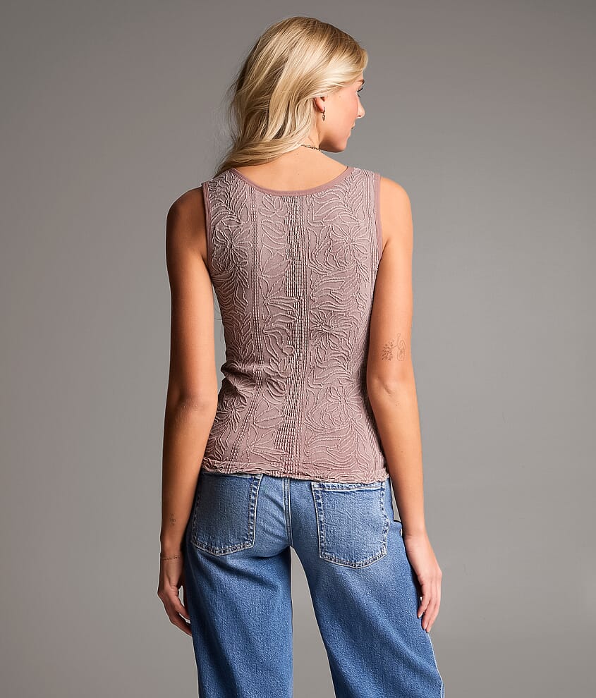 Floral Textured Tank Top