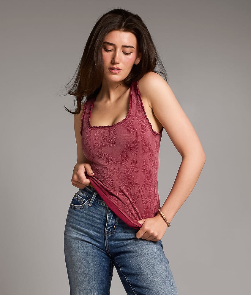 Floral Textured Tank Top